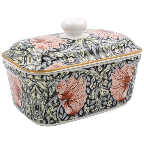 William Morris Pimpernel Blush Ceramic Butter Dish With Lid