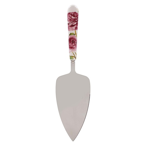 Rose Garden Pink Floral Cake Slice Server