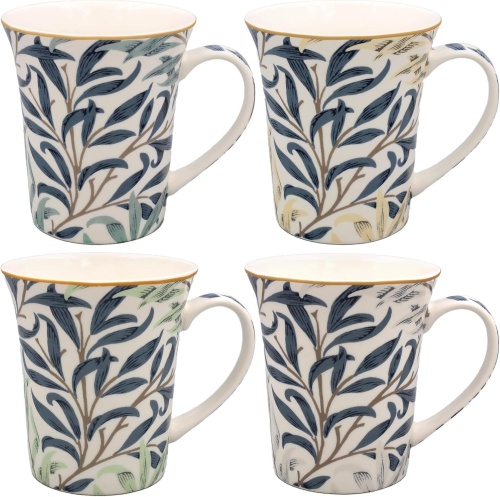 William Morris Willow Bough Lustre Set of 4 Mugs Gift Boxed