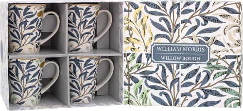 William Morris Willow Bough Lustre Set of 4 Mugs Gift Boxed