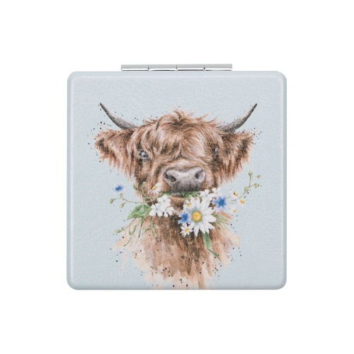 Wrendale Designs Daisy Coo highland cow Compact Mirror Gift Boxed