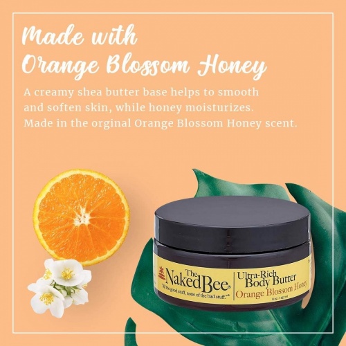 The Naked Bee Orange Blossom Ultra Rich Body Butter Lotion 8oz.