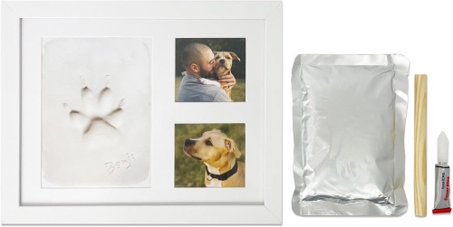 Paw Print Clay Mould & Photo Frame Kit for Dog or Cat Remembrance Gift