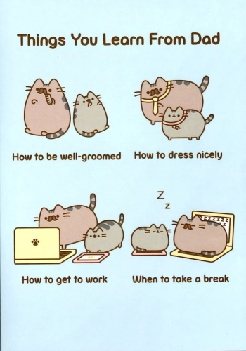 Pusheen Things you learn from Dad Greeting Card