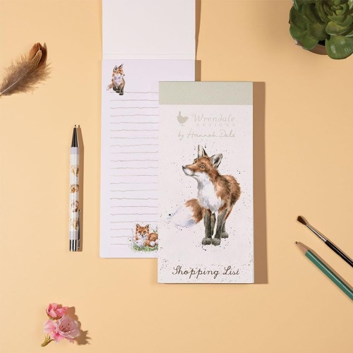 Wrendale Designs Fox Bright Eyed and Bushy Tailed Shopping List Pad