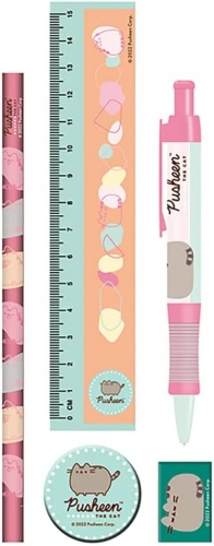 Pusheen Botanical Stationery Set with Pencil Pen Eraser Ruler Eraser