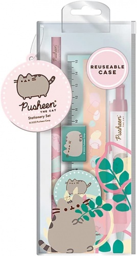 Pusheen Botanical Stationery Set with Pencil Pen Eraser Ruler Eraser