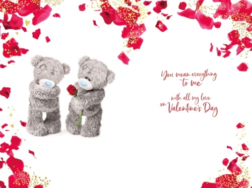 Me to You One I Love Valentines Day Card 3D Holographic Tatty Teddy