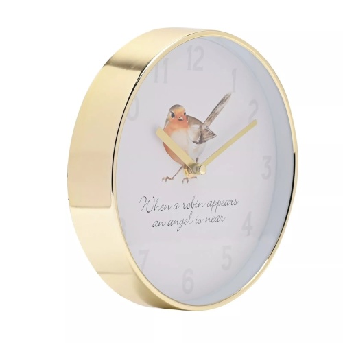 Robins Wall Clock When a Robin Appears an Angel is Near