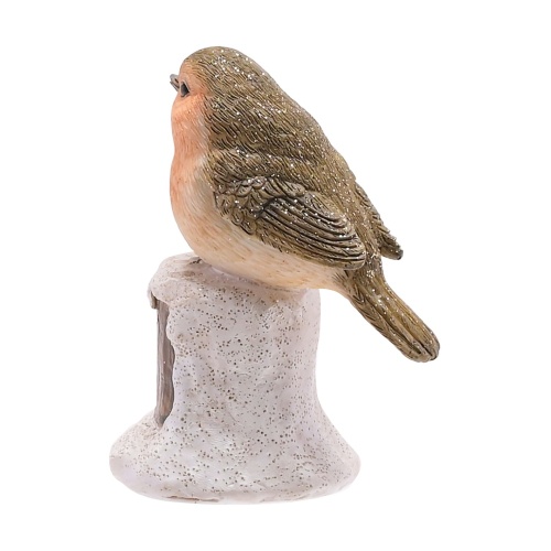 Robins on a Snowy Post Figurine Statue 8cm