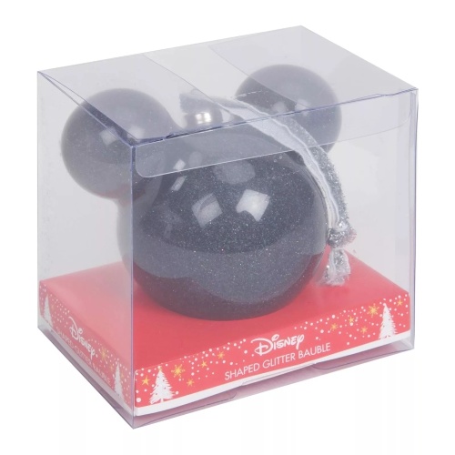 Mickey Mouse Black Glitter Bauble