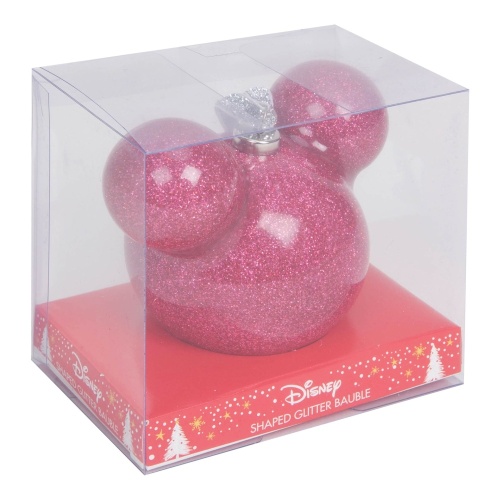 Mickey Mouse Pink Glitter Bauble