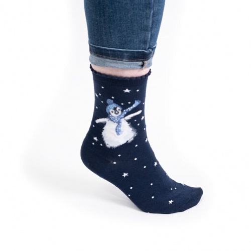 Wrendale Designs Penguin Christmas Bamboo Socks Winter Wonderland with Gift Bag